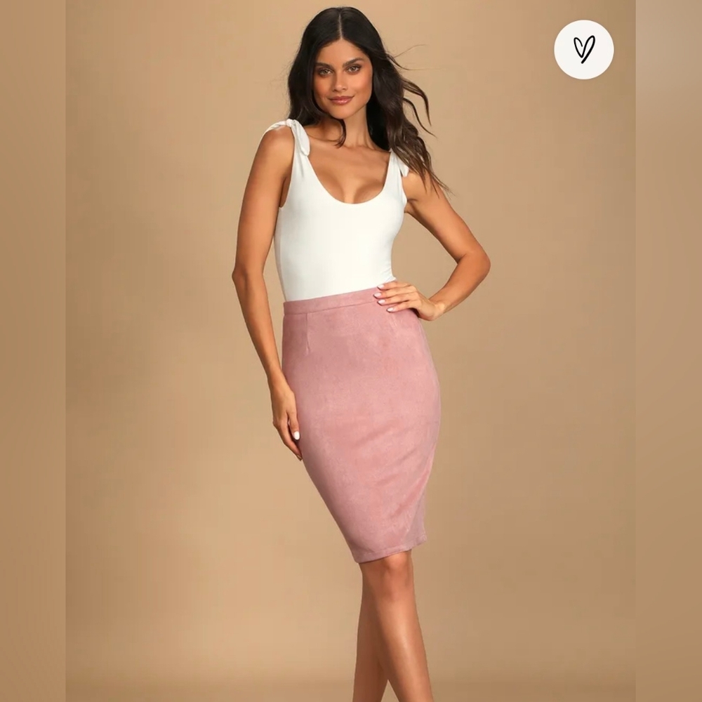 Lulus suede pencil skirt - Blush, size S, Like New